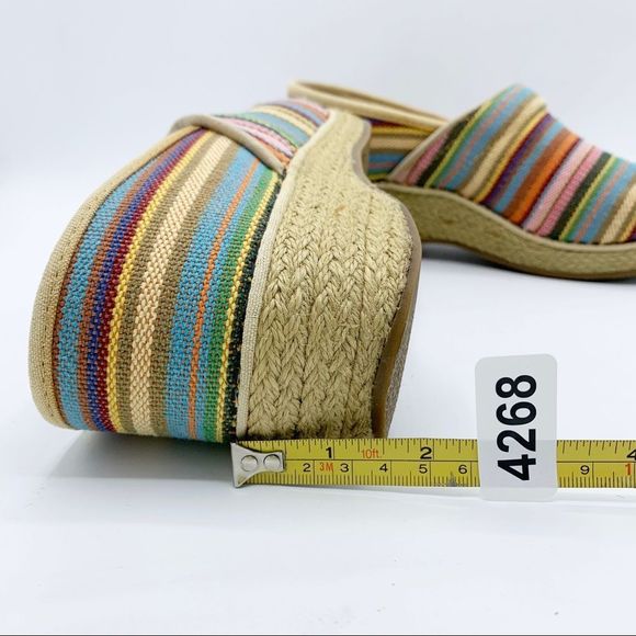 Dansko Vegan Woven Striped Colorful Comfort Espadrille Style Clogs Size 8 - Picture 5 of 15